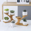 Bamboe Plantenstandaard 2 - Laags – Plantenrek Binnen – Duurzame Plantentafel – Compact & Stijlvol – Houten Plant Shelf - inHype